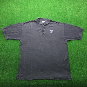 St Louis Blues Polo‎ Shirt Mens Large Black Short Sleeve Vintage NHL Hockey